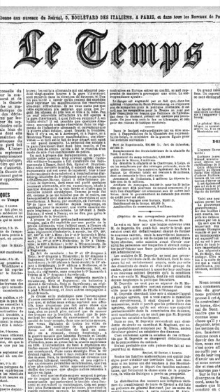 capa do Le Temps de 14/02/1887