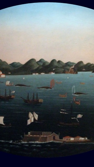 a baía de Guanabara cheia de embarcações (Leandro Joaquim, c. 1790)